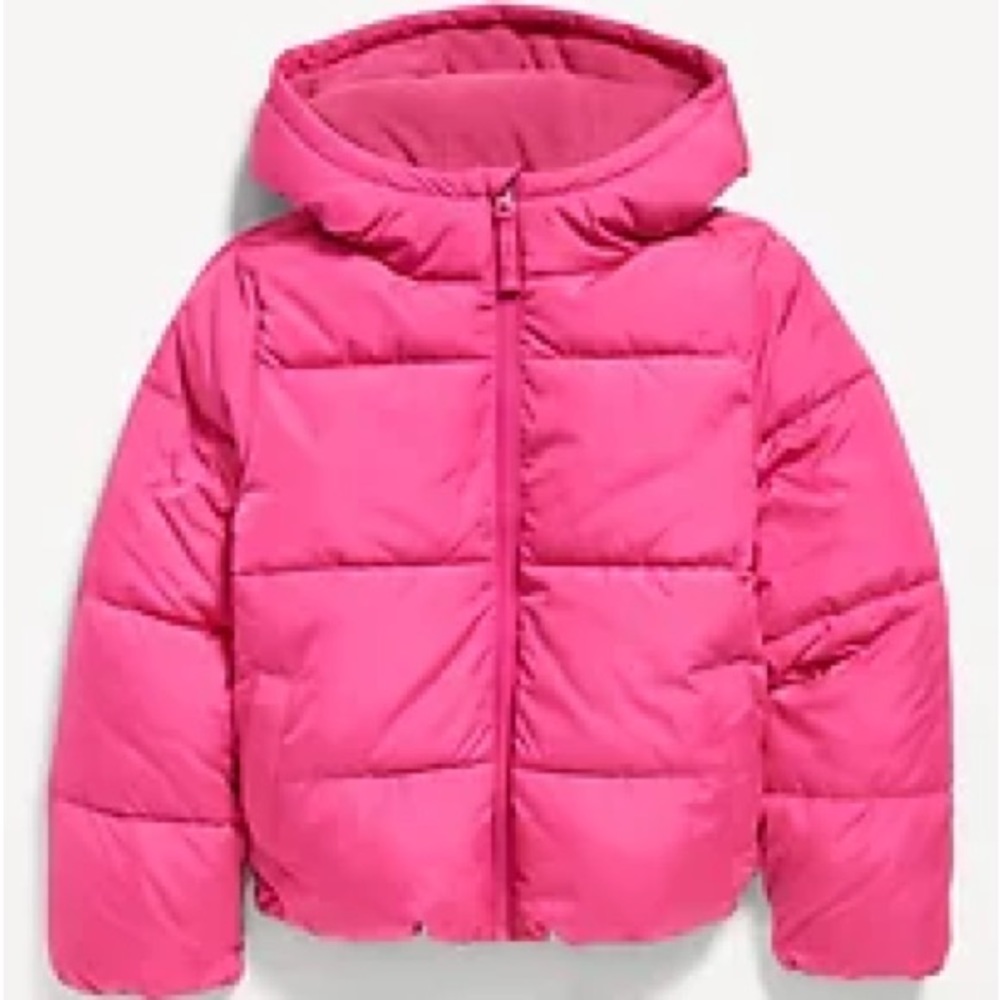 Water-Resistant Hooded Puffer Jacket for Girls NWT
